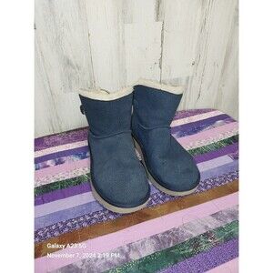 Koolaburra by UGG Renley Mini Ankle Boots Navy Blue Suede Womens Size 6